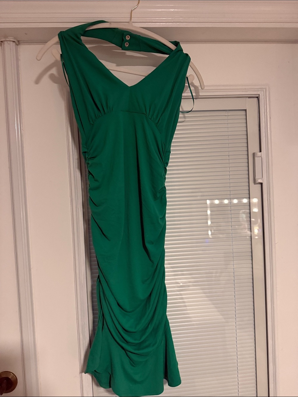 Susana Monaco Emerald Green Draped Midi Dress